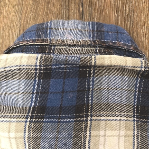 Rumors Original Faded Blue Plaid Button Down Shirt - Picture 8 of 15